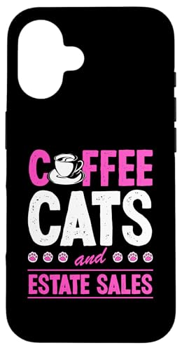 Kaffeekatzen und Immobilienverkäufe Hülle für iPhone 16 Kaffeekatzen und Immobilienverkäufe Hülle für iPhone 16 von Flea Market Thrifting Merch for Yard Sale Mornings