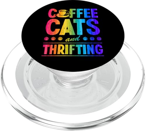 Kaffeekatzen und Sparsamkeit PopSockets PopGrip für MagSafe Kaffeekatzen und Sparsamkeit PopSockets PopGrip für MagSafe von Flea Market Thrifting Merch for Yard Sale Mornings