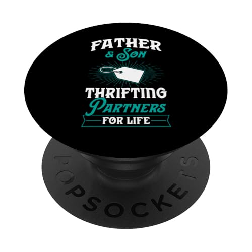 Vater und Sohn Thrifting Partners For Life PopSockets Klebender PopGrip Vater und Sohn Thrifting Partners For Life PopSockets Klebender PopGrip von Flea Market Thrifting Merch for Yard Sale Mornings
