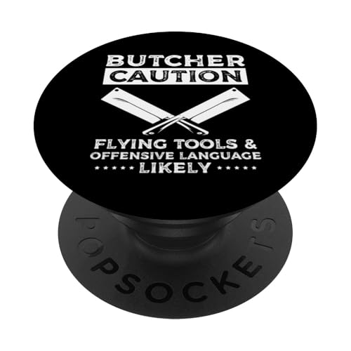 Butcher Caution Meat Cutter Butcher PopSockets Klebender PopGrip Butcher Caution Meat Cutter Butcher PopSockets Klebender PopGrip von Fleischer Fleisch Schneider Metzger
