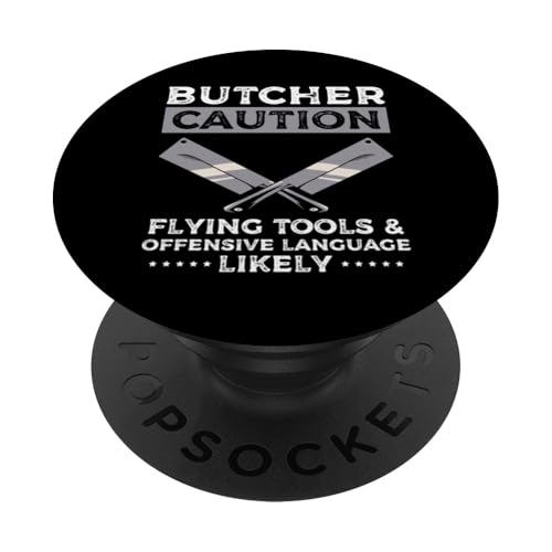Butcher Caution Meat Cutter Butcher PopSockets Klebender PopGrip Butcher Caution Meat Cutter Butcher PopSockets Klebender PopGrip von Fleischer Fleisch Schneider Metzger