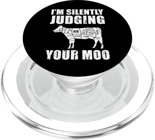 Im Silently Judging Your Moo Meat Cutter Butcher PopSockets PopGrip für MagSafe Im Silently Judging Your Moo Meat Cutter Butcher PopSockets PopGrip für MagSafe von Fleischer Fleisch Schneider Metzger