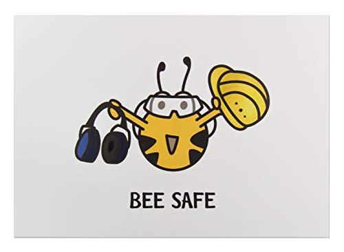Postkarte »Bee Safe« • Bleib gesund • Pass auf dich auf • Süßes Fleißbienchen mit Schutzausrüstung (PSA), Arbeitsschutz • Grußkarte für Handwerker, Bauarbeiter, Chemiker, Biologen, Ingenieure von Fleißbienchen
