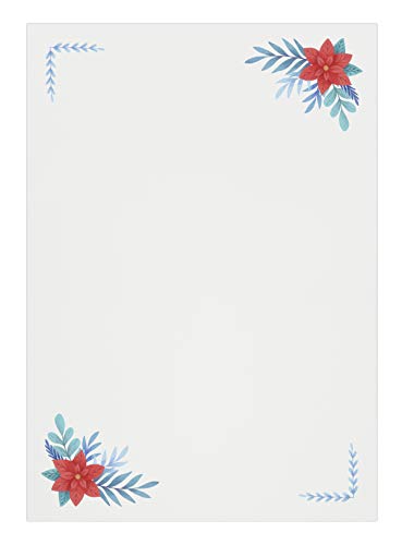 Briefpapier: Weihnachtsstern – DIN A5, Naturpapier Creme, 50 Blatt zum Schreibblock geleimt von Fleißfabrik