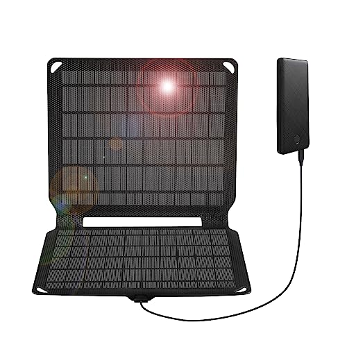 FlexSolar 10 W tragbares Solarpanel-Ladegerät ,wasserdichtes IP67 faltbares Solarpanel mit USB-Anschluss kompatibel mit iPhone Xs/X/8/7,iPad,Camping,Rucksackreisen,E-10,E-10W,Fold: 7.6x 8.8x 0.7 inch von FlexSolar