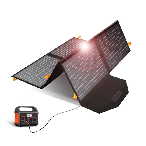 Solarpanel 60W,Solar Ladegeräte Tragbare QC3.0 USB-A PD3.0 USB-C Ausgang faltbar IP65 wasserdicht Strom Notfall Camping für kleine Kraftwerke Generator Laptops Tablets Akkus Telefone von FlexSolar