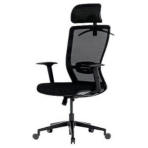 FlexiSpot Bürostuhl BS3 Stoff schwarz, Gestell schwarz von FlexiSpot