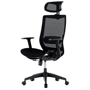 FlexiSpot Bürostuhl BS4 Stoff schwarz, Gestell schwarz von FlexiSpot