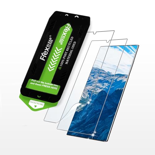 FlexklearGlass® Unzerbrechlicher Displayschutz Schutzfolie für Samsung Galaxy S24 Ultra,9H-Härte als Panzer Schutz Glas mit automatischem Installationskit,Ultra HD-Klarheit,Anti-Fingerabdrücke 2 Stück von Flexklearglass