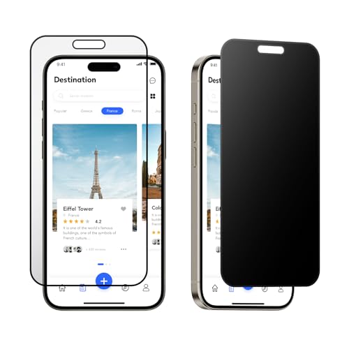 Flexklearglass®Abnehmbarer&wiederverwendbarer Sichtschutz für iPhone 15 pro max Unzerbrechliche Hybrid Anti-Spähen Gehärtetes Glas Schutzfolie,Anti-Fingerabdruck für kommerzielle Meetings,öffentliche von Flexklearglass