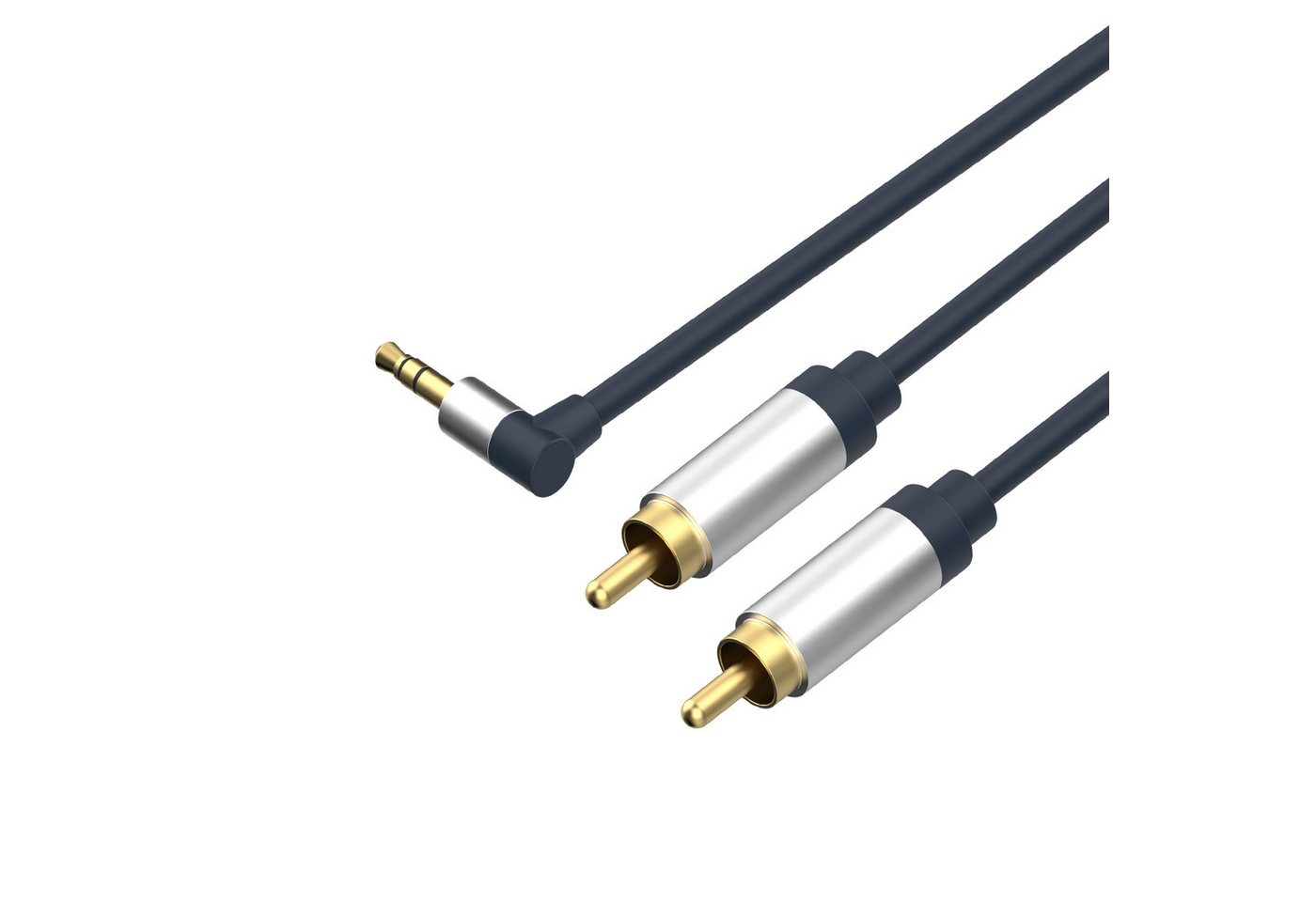 Flexline® 3,5mm Winkel Stecker auf 2xCinch Stecker RCA 1,5m Audio-Kabel, (150,00 cm) von Flexline®