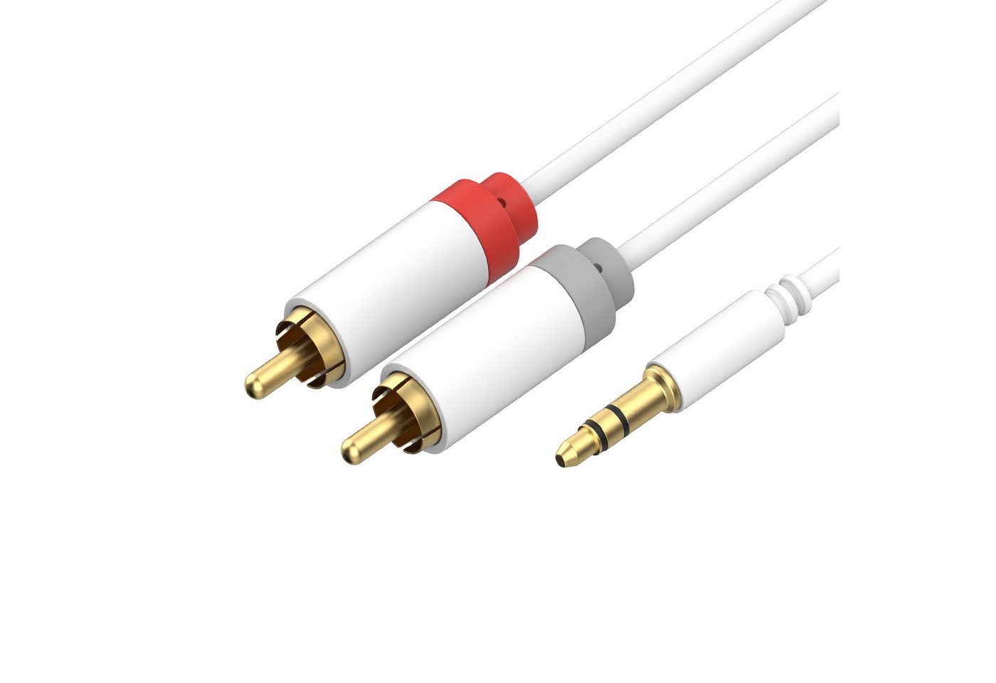 Flexline® mini 3,5mm Klinke auf Cinch RCA Kabel, weiß, 1,5m Audio-Kabel, (150,00 cm) von Flexline®