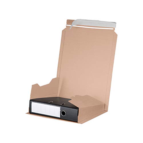 Smartbox Pro Versandkarton für Ordner (verschließbar mittels Klebestreifen, Innenmaß 320 x 35-80 x 290 mm) von Flexocare