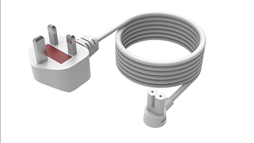 Flexson Stromkabel für Sonos Era 100 und 300, RAY, ARC, SUB (GEN 3), SUB-Mini, AMP, Beam, Play Base, Play5 (GEN 2), Weiß, 5 m von Flexson