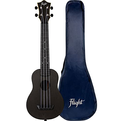 TUSL35 Reise-Ukulele mit langem Hals, ABS, Schwarz von Flight Ukuleles