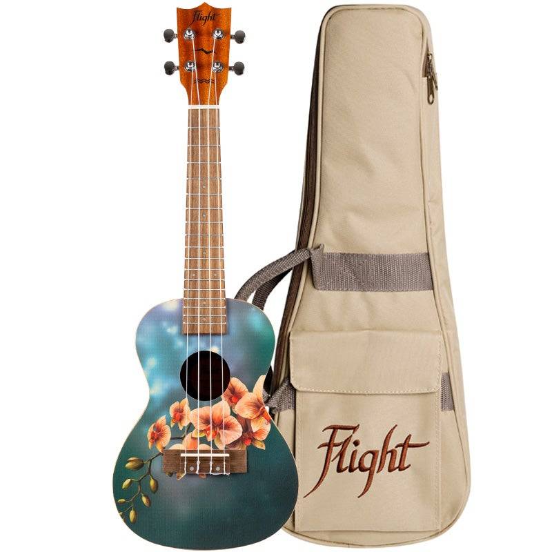 Flight Art Series AUC-33 Orchid Concert Ukulele with Gig Bag von Flight