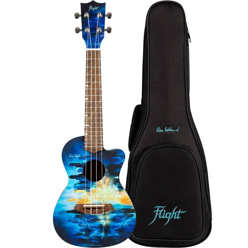 Flight Elise Ecklund City Signature Concert Ukulele with Padded Gig Bag, Booklet and Stickers von Flight