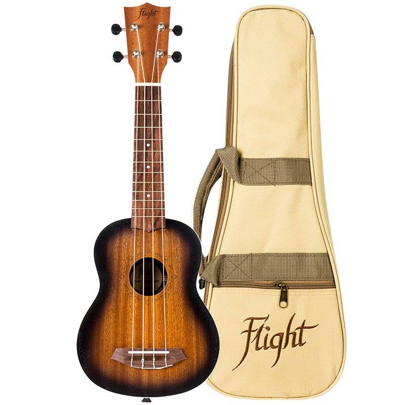 Flight Gemstone Series NUS380 Amber Soprano Ukulele with Gig Bag von Flight