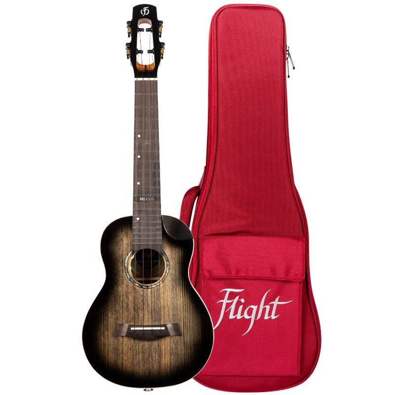 Flight Peter Moss Signature Moonburst Stain Electro-Acoustic Concert Ukulele with Deluxe Gig Bag von Flight