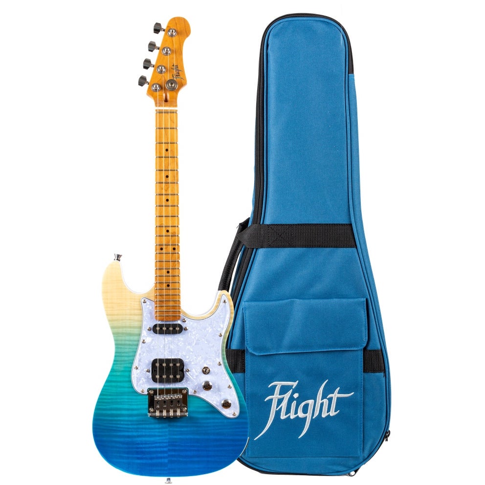 Flight Rock Series Pathfinder Tenor Transparent Blue Electric Tenor Ukulele with Gig Bag Flight Rock Series Pathfinder Tenor Transparent Blue Electric Tenor Ukulele with Gig Bag von Flight