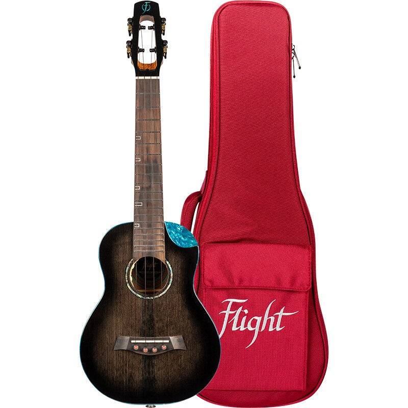 Flight Royal Series Nighthawk Concert Black Stain Electro-Acoustic Ukulele with Gig Bag von Flight