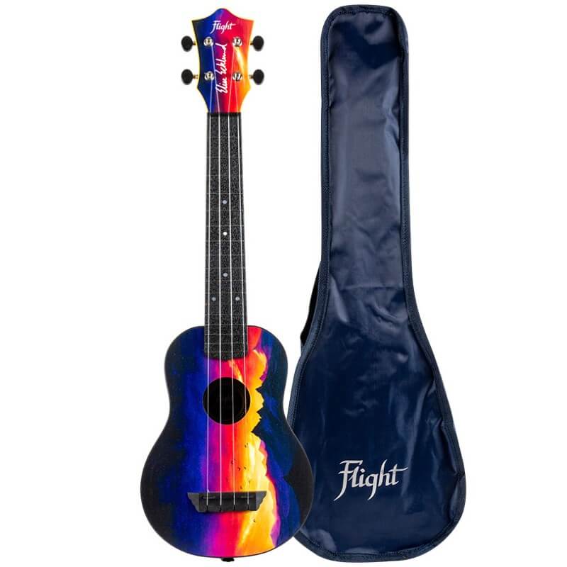 Flight Travel Series TUSL-EE Sunset Elise Ecklund Signature Concert-Scale Soprano Ukulele with Gig Bag von Flight