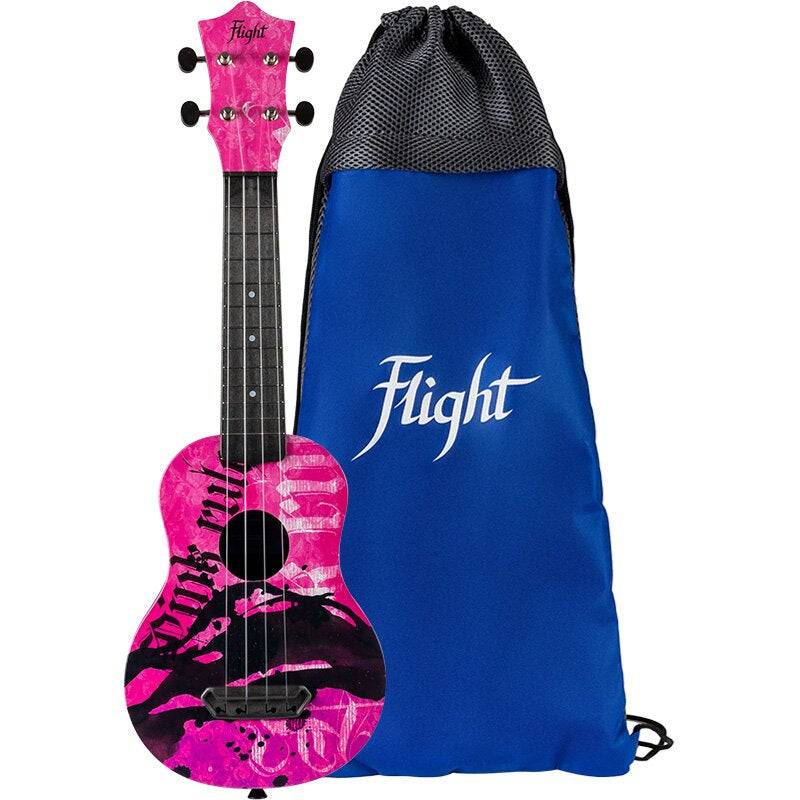 Flight Ultra Travel Series UTS-40 Pink Rules Plastic Soprano Ukulele with Bag von Flight