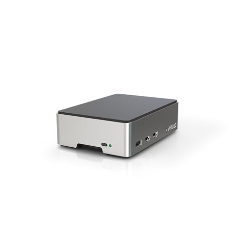 FLIRC Case - Aluminium Gehäuse für Raspberry Pi 5, Silber/schwarz von Flirc