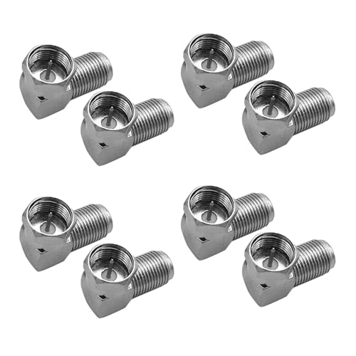 Fllyvly 8er Set Sat-Winkel-Adapter 90° Grad für Koaxialkabel - F-Adapter F-Buchse zu F-Stecker, für Wandmontage von TV-Geräten, Hohe Schirmungsdämpfung,tv luftadapter f männliche,silbrig Fllyvly 8er Set Sat-Winkel-Adapter 90° Grad für Koaxialkabel - F-Adapter F-Buchse zu F-Stecker, für Wandmontage von TV-Geräten, Hohe Schirmungsdämpfung,tv luftadapter f männliche,silbrig von Fllyvly