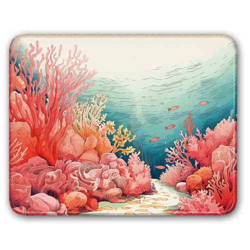 Flodirise Mini-Mauspad, buntes Korallenriff mit Fischmuster, kleines Gaming-Mauspad für Computer, Büro, Mauspad, 26 x 21 cm Flodirise Mini-Mauspad, buntes Korallenriff mit Fischmuster, kleines Gaming-Mauspad für Computer, Büro, Mauspad, 26 x 21 cm von Flodirise