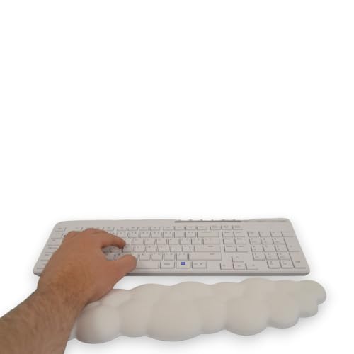 Handgelenkstütze Tastatur - Weiß - Gel Unterstützung - Handgelenkschutz - Anti Slip - Ergonomisch - Handgelenkauflage von Flokoo