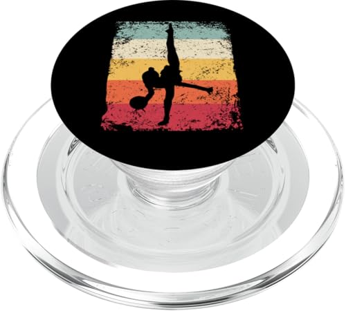 Turnerin mit Ball Mädchen Kinder Retro Rhythmische Gymnastik PopSockets PopGrip für MagSafe von Floor Gymnastics Team Equipment Gymnasts Coaches