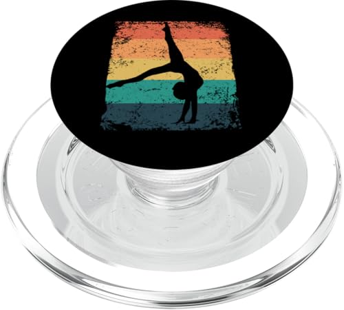 Turnerin mit Boden Mädchen Kinder Retro Rhythmische Gymnastik PopSockets PopGrip für MagSafe Turnerin mit Boden Mädchen Kinder Retro Rhythmische Gymnastik PopSockets PopGrip für MagSafe von Floor Gymnastics Team Equipment Gymnasts Coaches