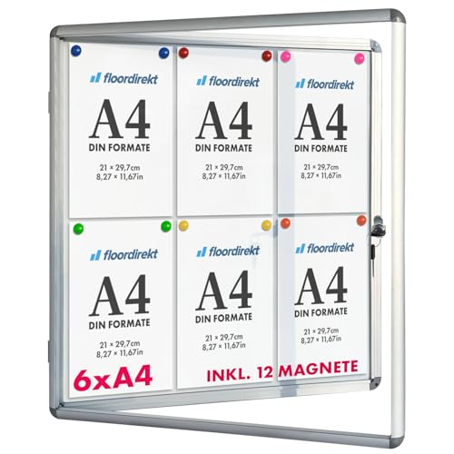 Floodirekt Schaukasten 6xA4 inkl. 12 Magnete Infokasten Aushang Aushangkasten Magnetische & beschreibbare Rückwand Plakatschaukasten mit Alurahmen & Acrylglas Floodirekt Schaukasten 6xA4 inkl. 12 Magnete Infokasten Aushang Aushangkasten Magnetische & beschreibbare Rückwand Plakatschaukasten mit Alurahmen & Acrylglas von Floordirekt