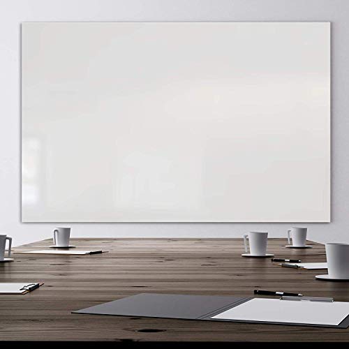Floordirekt Glas-Whiteboard 120x200 cm inkl. Montagematerial und Magnete - Sicherheitsglas - Reinweiß - Rahmenlose Magnetwand - Memoboard - Glas Magnettafel von Floordirekt