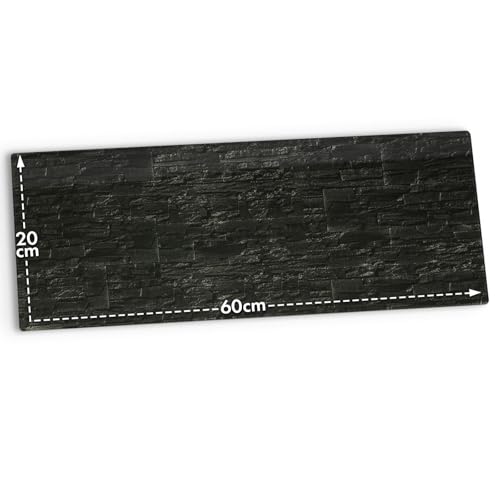 Floordirekt Magnettafel aus Glas | SCHWARZ | 20x60cm inkl. 3 Magnete & Montagezubehör - Whiteboard aus Sicherheitsglas, Magnetboard magnetische & beschreibbare Memoboard, SCHWARZ (Ø4mm) 20x60cm von Floordirekt