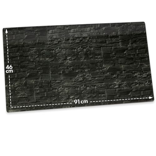 Floordirekt Magnettafel aus Glas | SCHWARZ | 46x91cm inkl. 3 Magnete & Montagezubehör - Whiteboard aus Sicherheitsglas, Magnetboard magnetische & beschreibbare Memoboard, SCHWARZ (Ø4mm) 46x91cm von Floordirekt