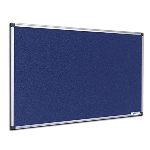 Floordirekt Pinnwand Stoff Filz mit Aluminium-Rahmen Filztafel Moderationstafel inkl. Montagezubehör in verschiedenen Farben & Größen (150 x 120 cm, Blau) von Floordirekt