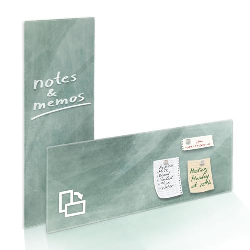 Floordirekt Präsentationsboard - Whiteboard - Magnettafel - Magnetboard lackiert oder Glas - magnetisch & beschreibbar - Schreibtafel Magnetwand Wandtafel (Glasboard Grün 20 x 60 cm) von Floordirekt