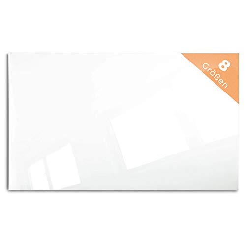Floordirekt Präsentationsboard - Whiteboard - Magnettafel - Magnetboard lackiert oder Glas - magnetisch & beschreibbar - Schreibtafel Magnetwand Wandtafel (Glasboard Premiumweiß, 60 x 90 cm) von Floordirekt