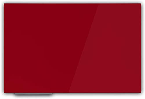 Floordirekt Präsentationsboard - Whiteboard - Magnettafel - Magnetboard lackiert oder Glas - magnetisch & beschreibbar - Schreibtafel Magnetwand Wandtafel (Glasboard Rot, 120 x 150 cm) von Floordirekt