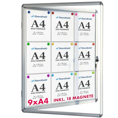 Floordirekt Schaukasten 9xA4 inkl. 18 Magnete Infokasten Aushang Aushangkasten Magnetische & beschreibbare Rückwand Plakatschaukasten mit Alurahmen & Acrylglas Floordirekt Schaukasten 9xA4 inkl. 18 Magnete Infokasten Aushang Aushangkasten Magnetische & beschreibbare Rückwand Plakatschaukasten mit Alurahmen & Acrylglas von Floordirekt
