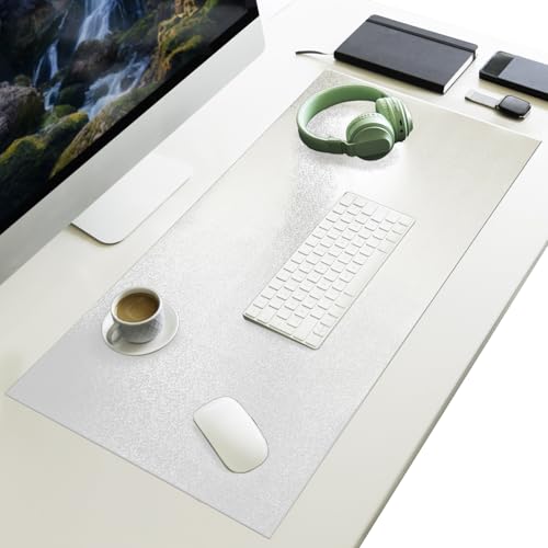 Floordirekt Schreibtischunterlage, Desk Mat für Kinder und Erwachsene, Schreibunterlage mit Kunst Leder und rutschfester Unterlage für Büro und Schule (Transparent 30 x 60 cm) von Floordirekt