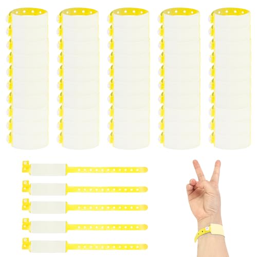 Einlassbänder Eintrittsbänder, 50Pcs Einweg Id Handgelenk Band Erwachsene Wasserdichte PVC Teens Sicherheits ID Armband für Festival Party Krankenhaus Konzert Einlassbänder Eintrittsbänder, 50Pcs Einweg Id Handgelenk Band Erwachsene Wasserdichte PVC Teens Sicherheits ID Armband für Festival Party Krankenhaus Konzert von FloraMolly