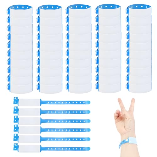 Einlassbänder, 50Pcs Einweg Id Handgelenk Band Erwachsene Wasserdichte PVC Teens Sicherheit ID Armband für Festival Party Krankenhaus Konzert -Blau Einlassbänder, 50Pcs Einweg Id Handgelenk Band Erwachsene Wasserdichte PVC Teens Sicherheit ID Armband für Festival Party Krankenhaus Konzert -Blau von FloraMolly
