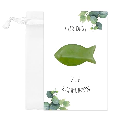 FloraVigo kommunion geschenk, Kommuniongeschenk für Jungen und Mädchen, Mit dabei ist ein 3,8 cm großer Kristallachatfisch als Glücksbringer zur Kommunion FloraVigo kommunion geschenk, Kommuniongeschenk für Jungen und Mädchen, Mit dabei ist ein 3,8 cm großer Kristallachatfisch als Glücksbringer zur Kommunion von FloraVigo