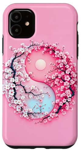 Yin Yang Kirschblüte Sakura Rose Floral Pink Yin und Yang Hülle für iPhone 11 von Floral Botanical Cherry Blossom Sakura Yin Yang