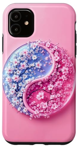 Yin Yang Kirschblüte Sakura Rose Floral Pink Yin und Yang Hülle für iPhone 11 von Floral Botanical Cherry Blossom Sakura Yin Yang