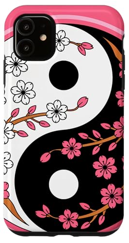 Yin Yang Kirschblüte Sakura Rose Floral Pink Yin und Yang Hülle für iPhone 11 Yin Yang Kirschblüte Sakura Rose Floral Pink Yin und Yang Hülle für iPhone 11 von Floral Botanical Cherry Blossom Sakura Yin Yang