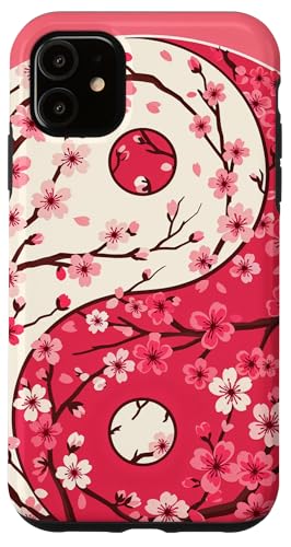Yin Yang Kirschblüte Sakura Rose Floral Pink Yin und Yang Hülle für iPhone 11 von Floral Botanical Cherry Blossom Sakura Yin Yang
